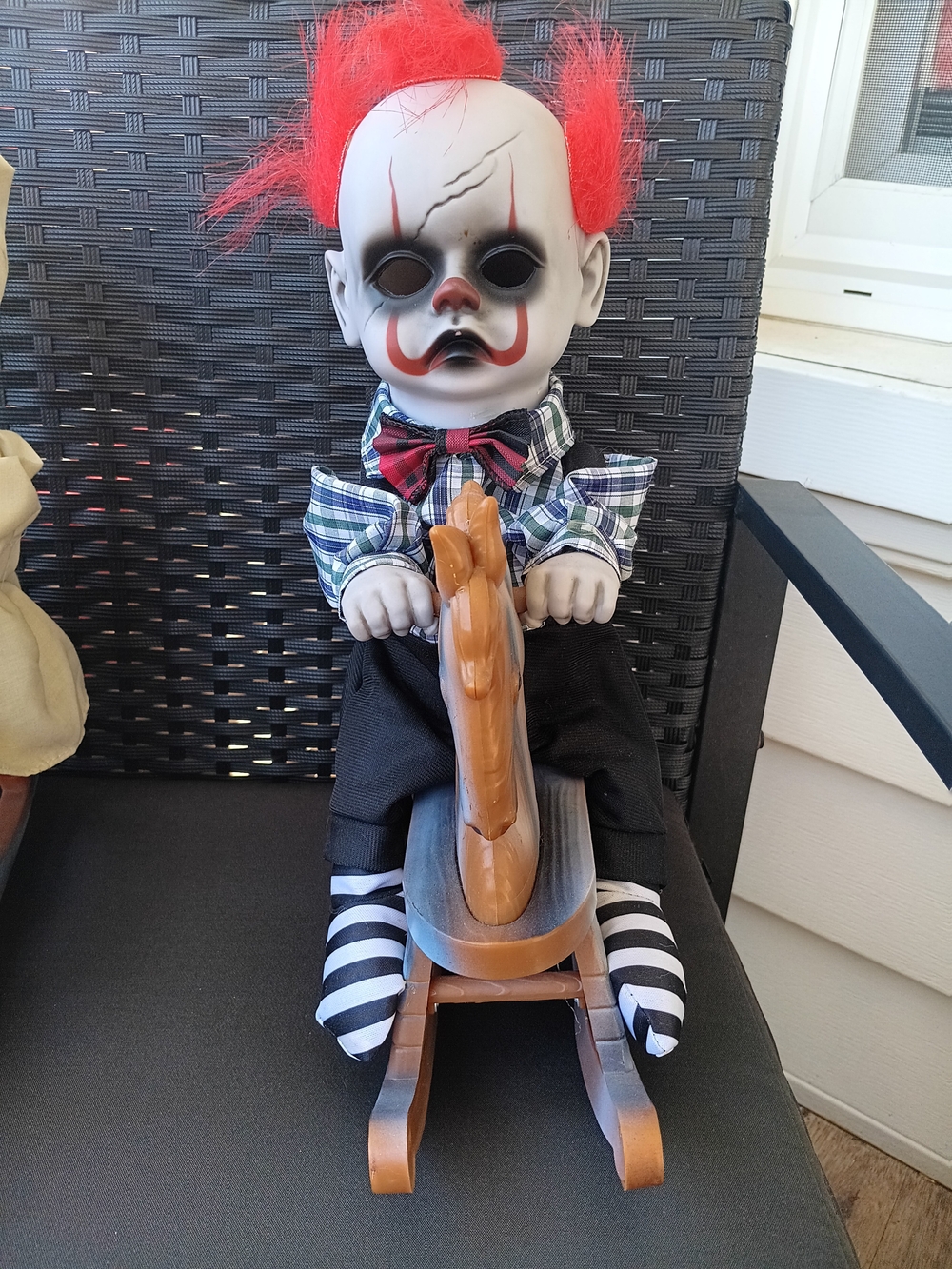 Red-Haired Clown Rocking Horse Toy Doll - Unbranded